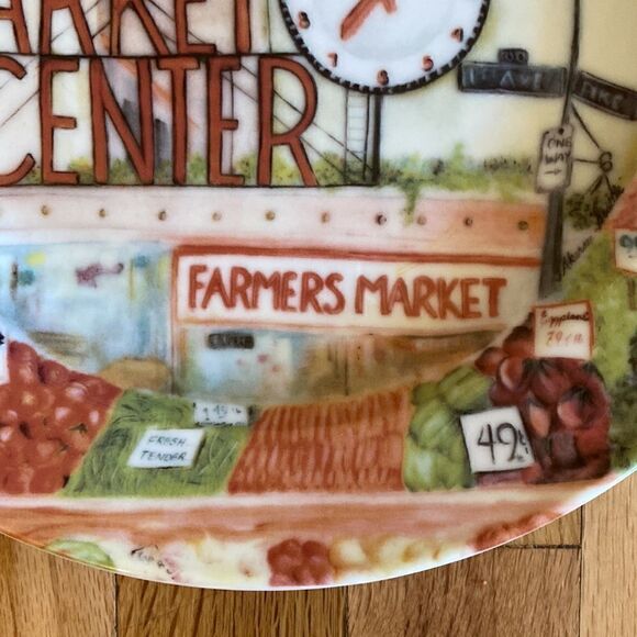 Pike Place Market Seattle Souvenir Decorative Plate 10.25” Round - Picture 5 of 7